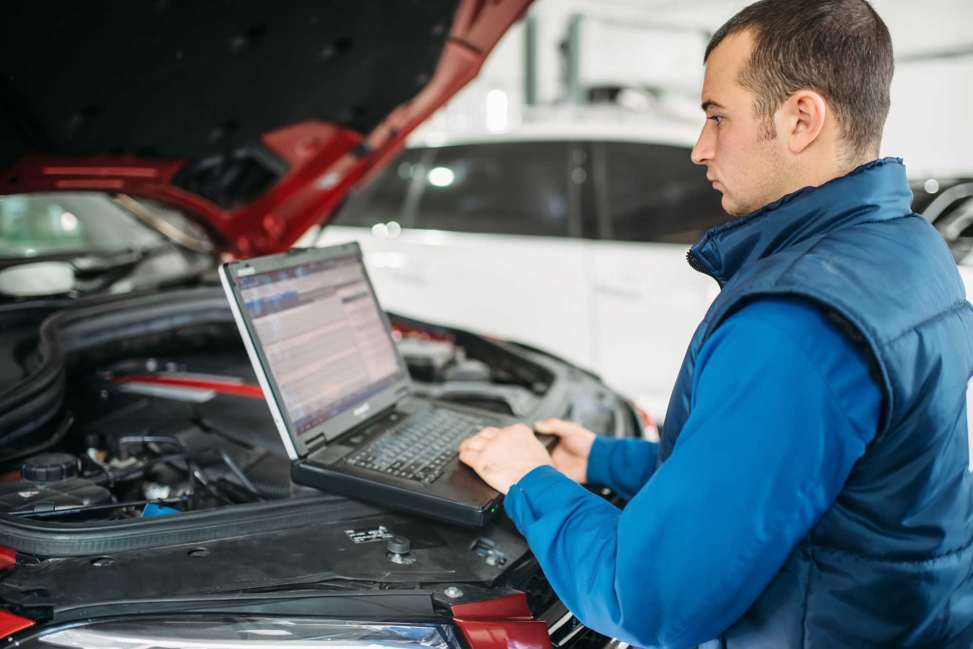Computer Diagnostics Of The Car In Auto Service